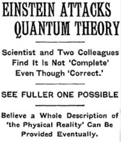 原课件中的EPR争论报纸报道