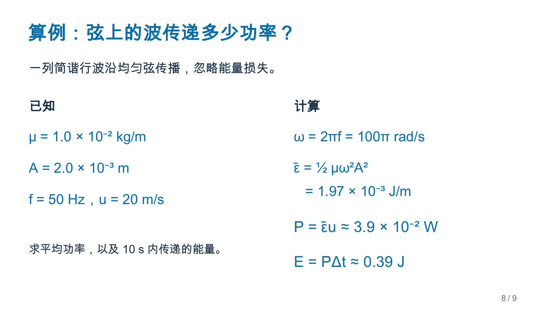 波的能量 PPT 第8页